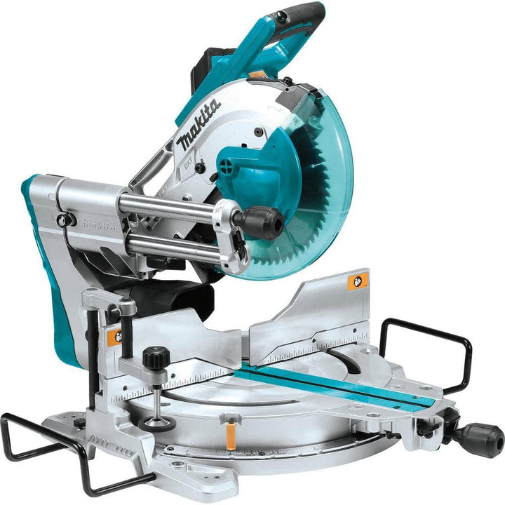Makita 15 Amp 10 in. Dual Bevel Sliding Compound Miter Saw with Laser + Bonus Pneumatic 16-Gauge, 2-1/2 in. Finish Nailer