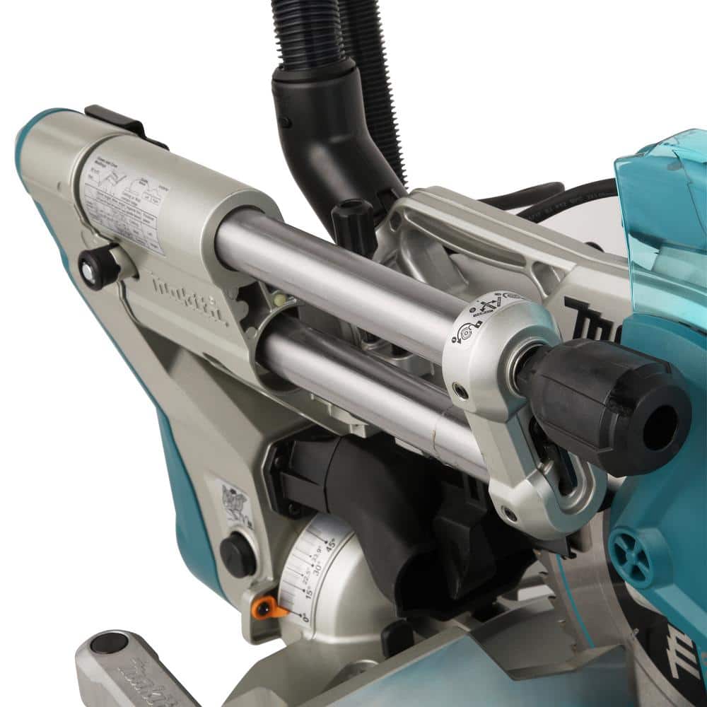 Makita 15 Amp 10 in. Dual Bevel Sliding Compound Miter Saw with Laser + Bonus Pneumatic 2 in. 18‑Gauge Brad Nailer