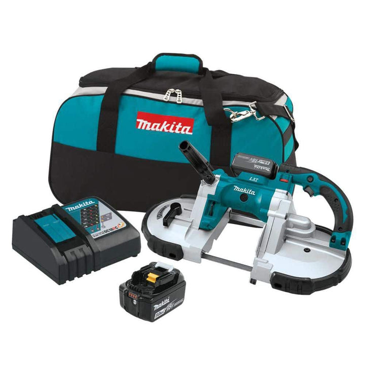 Makita 18V LXT 5.0Ah Lithium‑Ion Cordless Portable Band Saw Kit with Bonus 5.0Ah Battery Pack