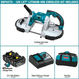 Makita 18V LXT 5.0Ah Lithium‑Ion Cordless Portable Band Saw Kit with Bonus 5.0Ah Battery Pack