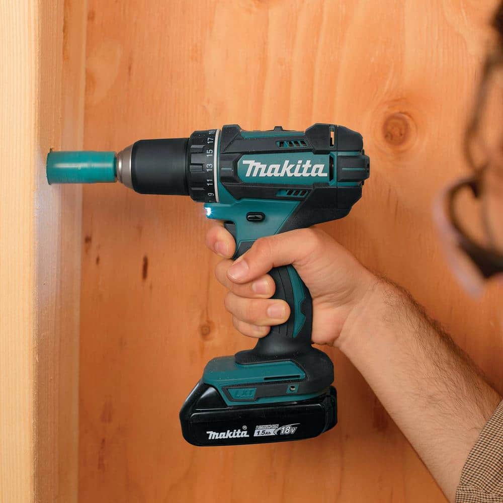 Makita 1.5Ah 18V LXT Lithium‑Ion Compact Cordless 1/2 in. Driver‑Drill Kit (XFD10SY)
