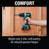 Makita 18V LXT Lithium‑Ion Compact Brushless Cordless 1/2 in. Driver‑Drill Kit with (2) 2.0Ah Batteries, Charger, Hard Case