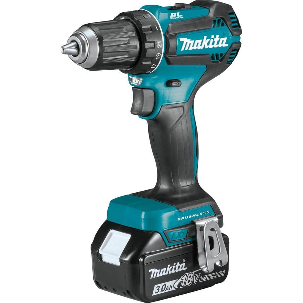 Makita 18V LXT Lithium‑Ion Brushless Cordless 1/2 in. Driver‑Drill Kit (3.0Ah, XFD131)