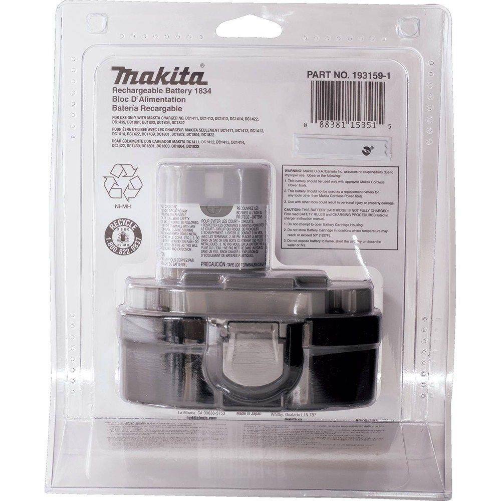 Makita 18-Volt Ni-MH Battery, 2.6Ah (Model 1834 / 193159-1)