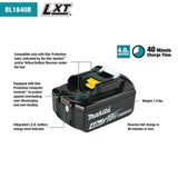 Makita 18V LXT Lithium‑Ion High Capacity Battery Pack 4.0Ah with Fuel Gauge (BL1840B)