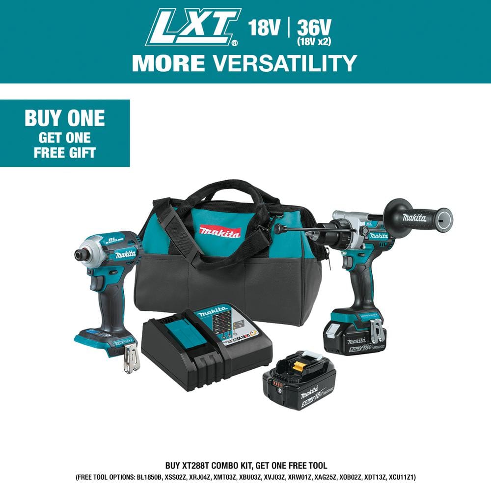 Makita 18V LXT Lithium-Ion Brushless Cordless Combo Kit 5.0 Ah (2-Piece)