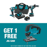 Makita 18V LXT Lithium-Ion Brushless Cordless Combo Kit 5.0 Ah (2-Piece) with bonus 18V LXT Lithium-Ion Cordless Jigsaw