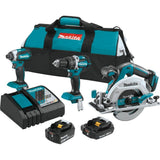 Makita 18-Volt LXT Lithium‑Ion Brushless Cordless Combo Kit (3‑Tool) – XT333X1