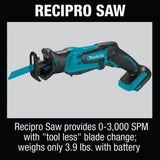 Makita 18V Lithium-Ion Cordless 6-Piece Kit (Drill-Driver/ Impact Driver/ Circular Saw/ Recipro Saw/ Vacuum/ Light) 3.0Ah