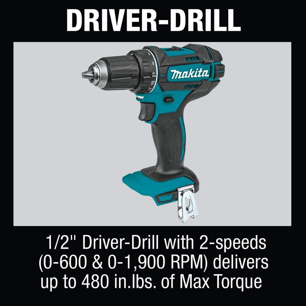 Makita 18V Lithium-Ion Cordless 6-Piece Kit (Drill-Driver/ Impact Driver/ Circular Saw/ Recipro Saw/ Vacuum/ Light) 3.0Ah