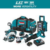 Makita 18V 3.0Ah LXT Lithium‑Ion Cordless Combo Kit (7‑Piece) – XT704