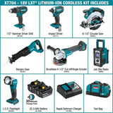 Makita 18V 3.0Ah LXT Lithium‑Ion Cordless Combo Kit (7‑Piece) – XT704