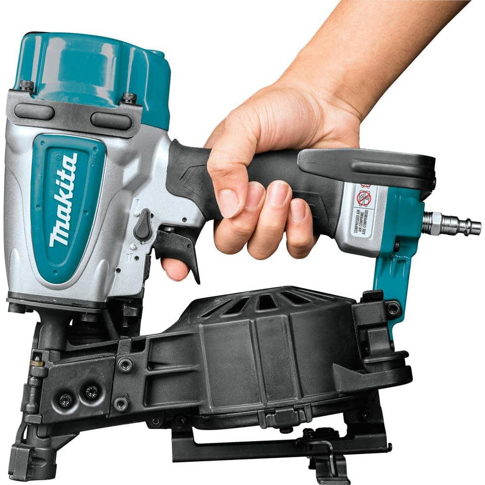 Makita 15 Degree 1-3/4 in. Pneumatic Coil Roofing Nailer, AN454
