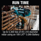 Makita 18V LXT Lithium-Ion Brushless Cordless Rebar Tying Tool Kit (5.0 Ah)