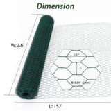maocao hoom Large Size Galvanized Hexagonal Floral Green Chicken Wire, Outdoor Anti-Rust Chicken Wire Poultry Netting for Garden