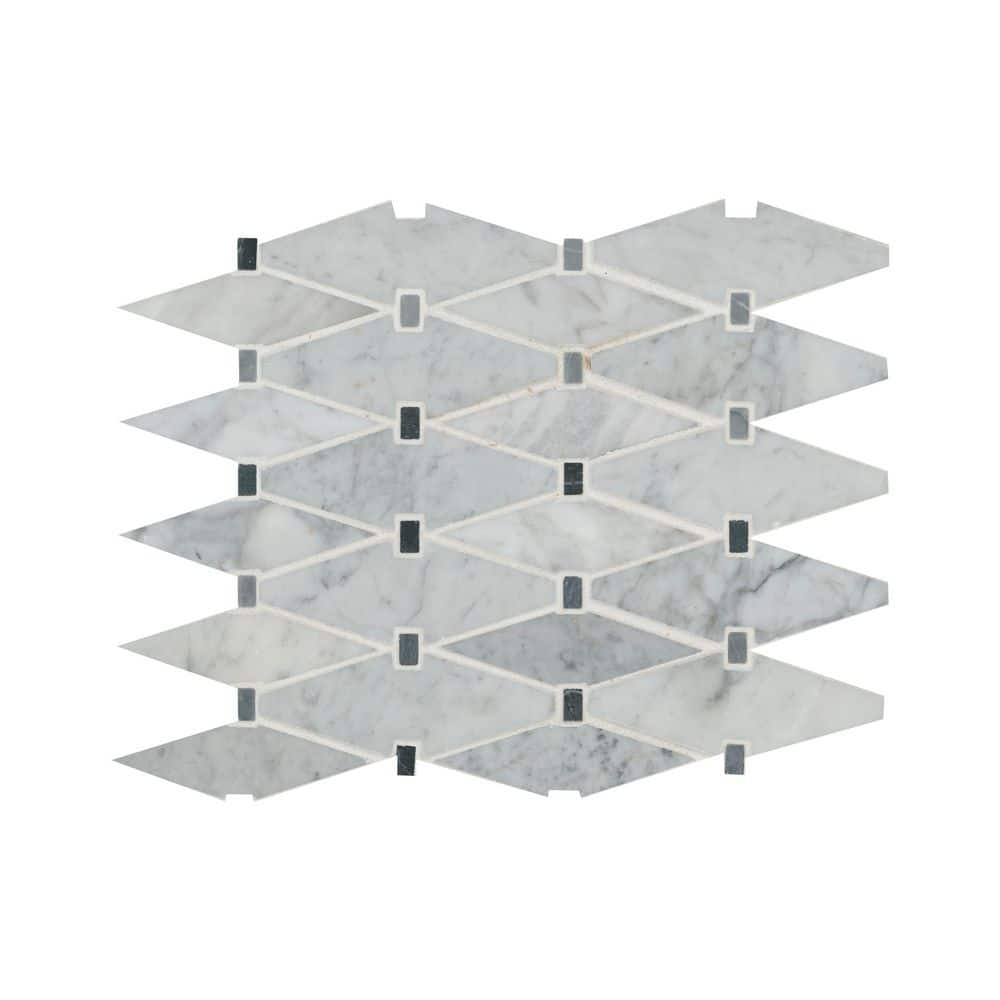 MSI Marbella Diamond 12 in. x 12 in. x 10mm Polished Marble Mesh-Mounted Mosaic Tile (10 sq. ft. / Case)