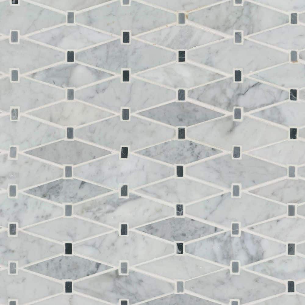 MSI Marbella Diamond 12 in. x 12 in. x 10mm Polished Marble Mesh-Mounted Mosaic Tile (10 sq. ft. / Case)