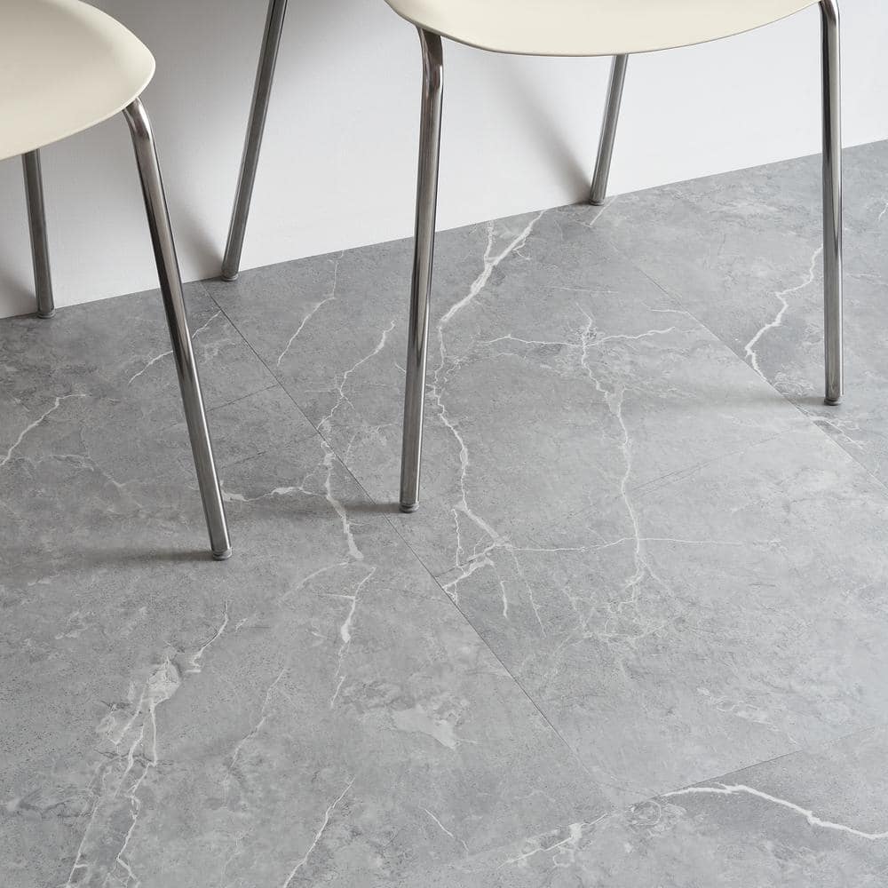 Ivy Hill Tile Duren 28mil Marbello Gray 18 in. x 36 in. Glue Down Luxury Vinyl Tile Flooring (36 sq. ft.)