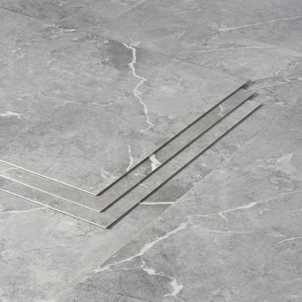 Ivy Hill Tile Duren 28mil Marbello Gray 18 in. x 36 in. Glue Down Luxury Vinyl Tile Flooring (36 sq. ft.)