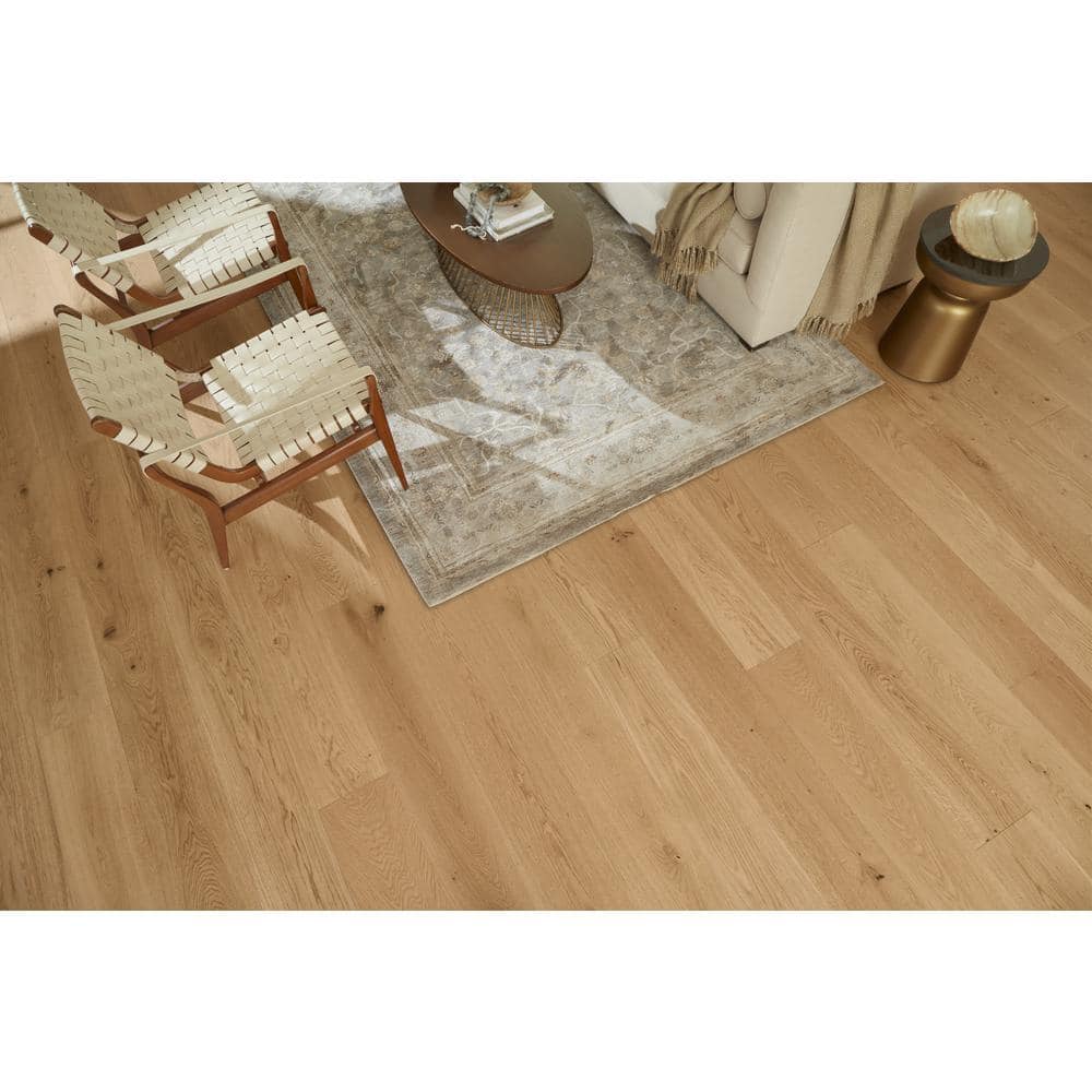 ASPEN FLOORING Marigold White Oak 9/16 in. T x 8.66 in. W Tongue and Groove Smooth Engineered Hardwood Flooring (31.25 sqft/case)