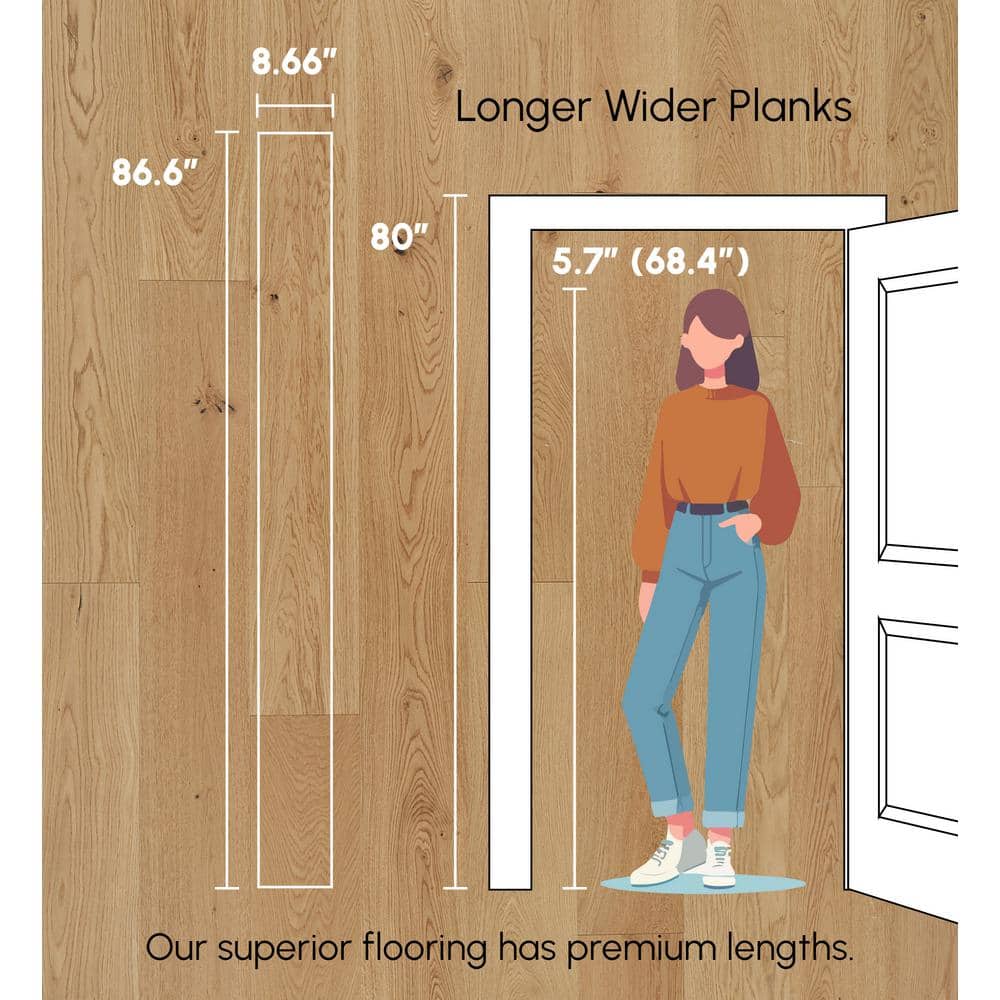 ASPEN FLOORING Marigold White Oak 9/16 in. T x 8.66 in. W Tongue and Groove Smooth Engineered Hardwood Flooring (31.25 sqft/case)