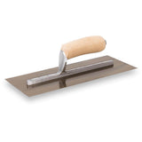 MARSHALLTOWN 5 in. x 12 in. Curry Style Golden Stainless Steel Trowel with Camel Back Wood Handle