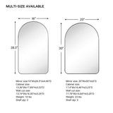 TEHOME Aristes 20 in. W x 30 in. H Arched Metal Framed Recessed Medicine Cabinet with Mirror and Shelves for bathroom in Black