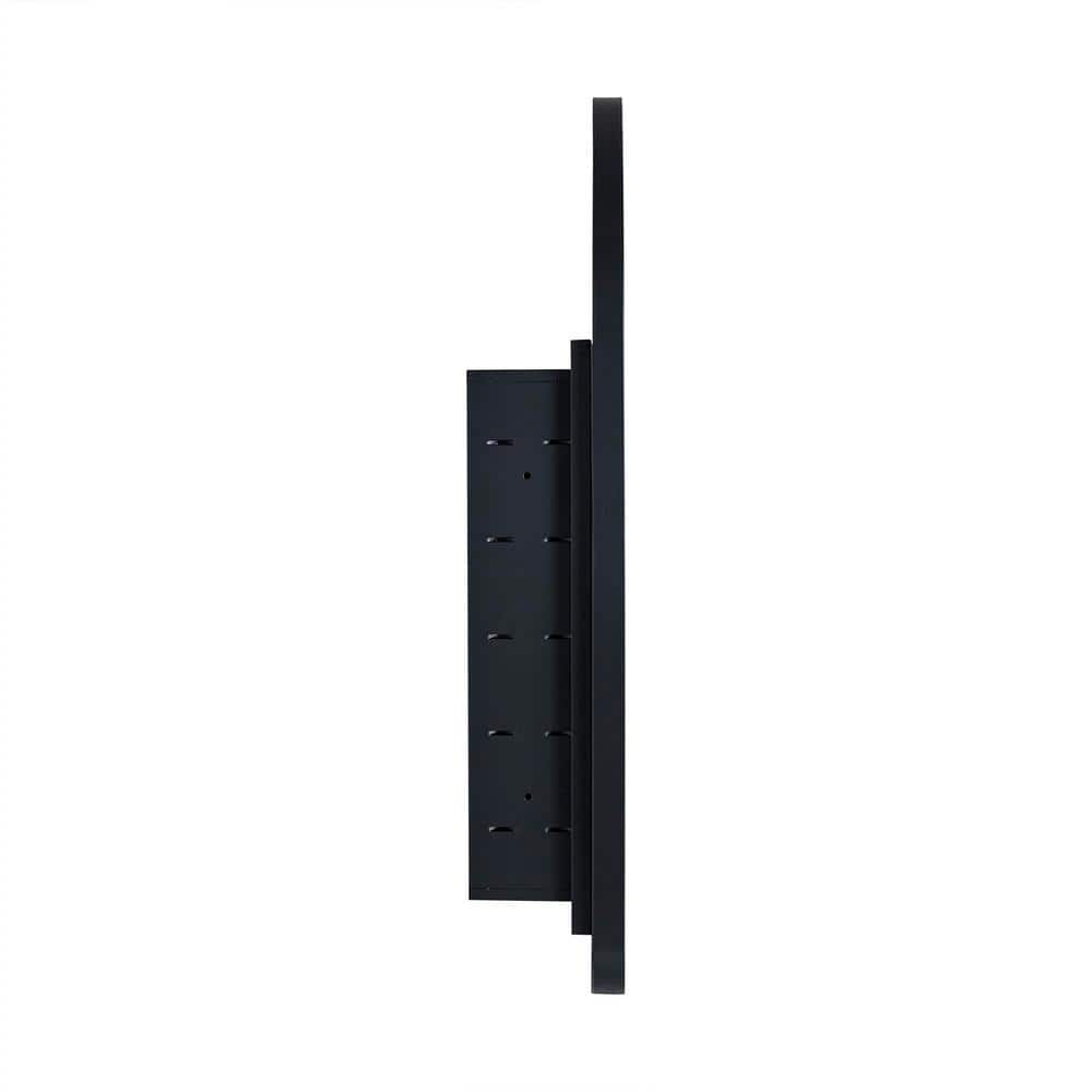 TEHOME Aristes 20 in. W x 30 in. H Arched Metal Framed Recessed Medicine Cabinet with Mirror and Shelves for bathroom in Black