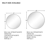 TEHOME Myriel 24 in. W x 24 in. H Surface Mount Round Metal Framed Bathroom Medicine Cabinet with Mirror in Black