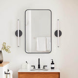 TEHOME Garnes 16.5 in. W x 24 in. H Rectangular Recessed or Surface Mount Metal Framed Medicine Cabinet with Mirror in Black