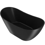 AKDY Freestanding 60 in. Fiberglass Double Slipper Flatbottom Modern Stand Alone Non-Whirlpool Bathtub in Matte Black