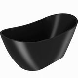 AKDY 60 in. Fiberglass Freestanding Flat Bottom Soaking Bathtub in Matte Black with Tub Filler Combo