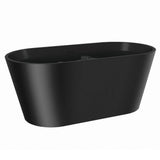 AKDY 66.9 in. Fiberglass Flatbottom Freestanding Bathtub, Solid Matte Black Inside and Outside