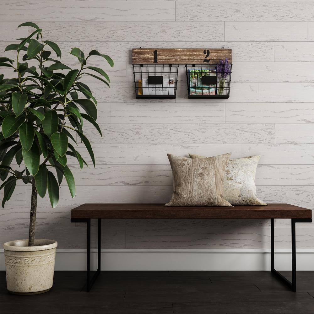 Lavish Home Rustic Double Wire Basket Wall Organizer