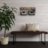 Lavish Home Rustic Double Wire Basket Wall Organizer