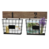 Lavish Home Rustic Double Wire Basket Wall Organizer