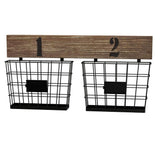 Lavish Home Rustic Double Wire Basket Wall Organizer
