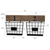 Lavish Home Rustic Double Wire Basket Wall Organizer