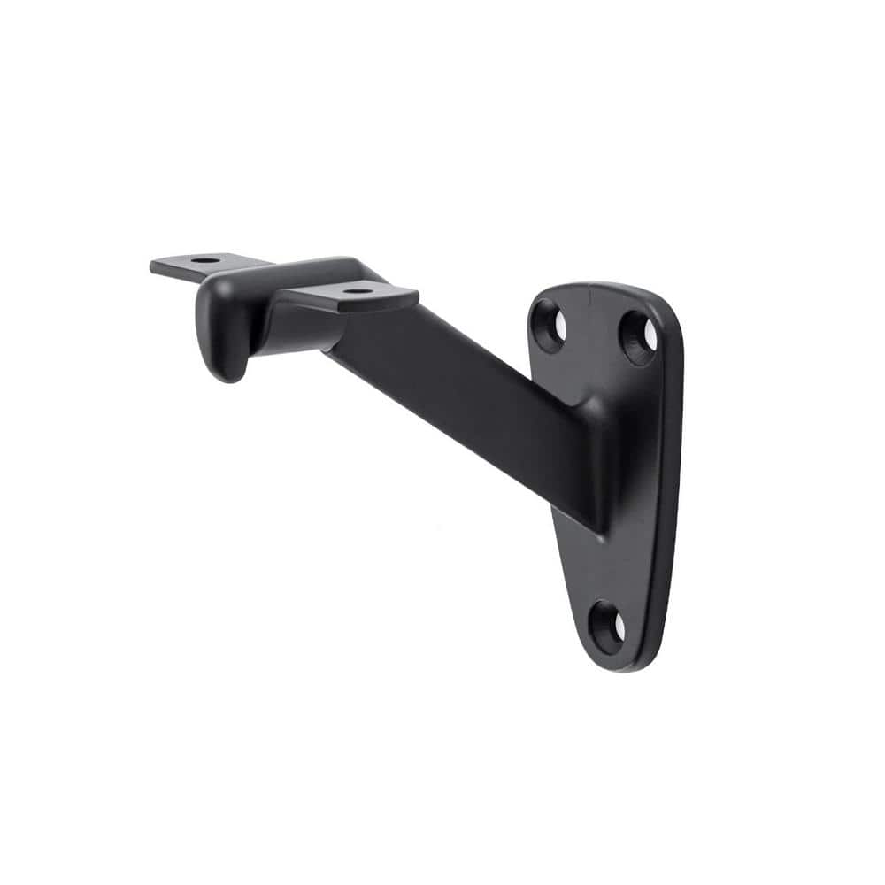 Angel Sar Matte Black Heavy-Duty Handrail Stair Brackets, Hand Rail Bracket for Stairways Handrail, Staircase Bracket (6-Pack)