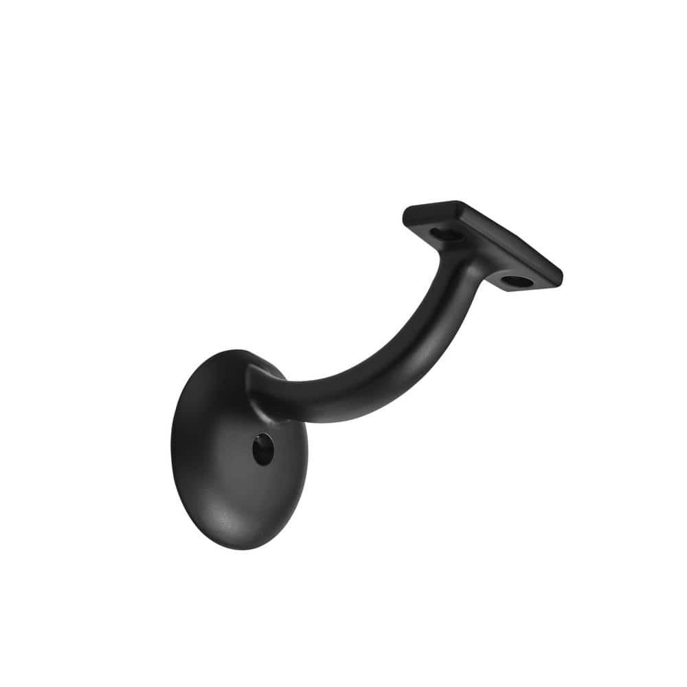 Angel Sar Matte Black Hand Rail Bracket Heavy-Duty Hardware for Stairways, Home or Office Stair Support Handrail Brackets (6-Pack)