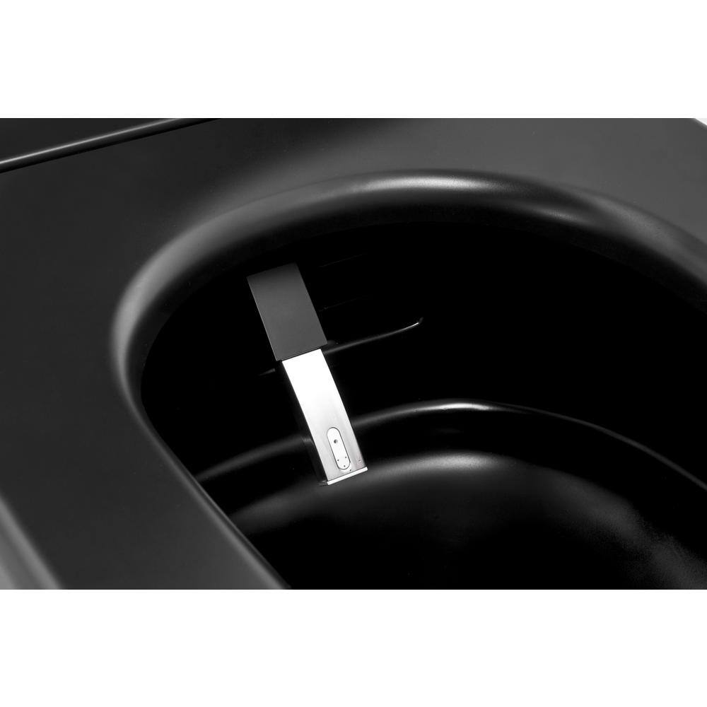 ANGELES HOME Matte Black Smart Toilet with Bidet, Remote & Auto Flush