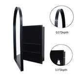 Aoibox 24 in. W x 36 in. H Arched Metal Medicine Cabinet with Mirror and Adjustable Shelves in Matte Black for Bathroom