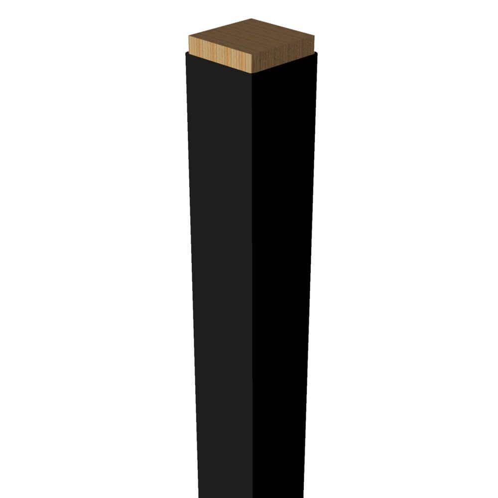 Barrette Outdoor Living VersaRail 4.25 in. x 4.25 in. x 45 in. Matte Black Aluminum Rail Post Sleeve
