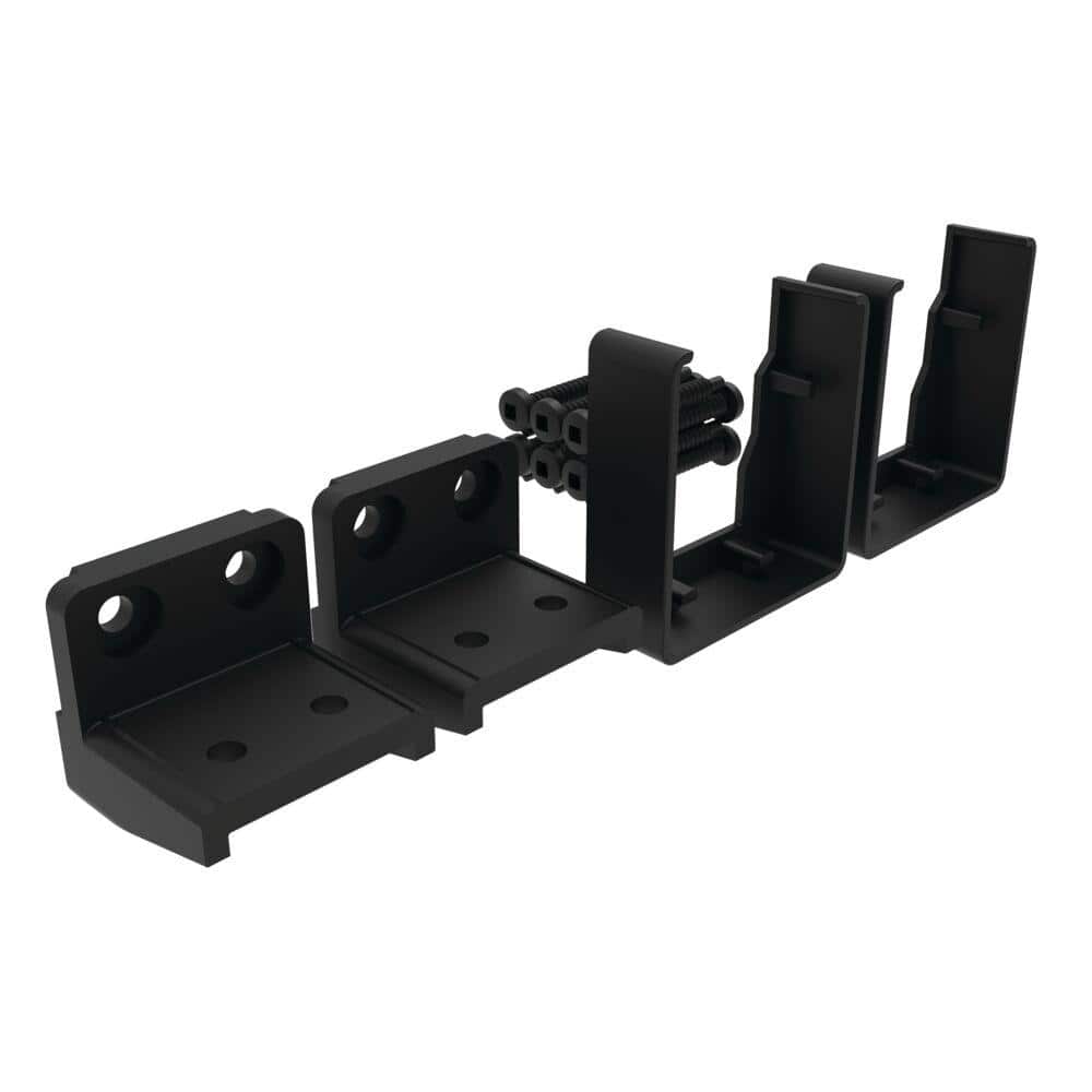 Barrette Outdoor Living VersaRail Matte Black Aluminum Triple Rail Bracket Kit