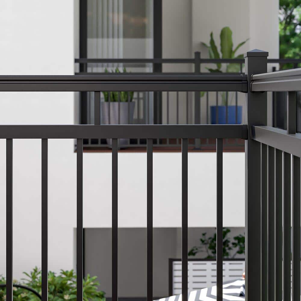 Barrette Outdoor Living VersaRail Aluminum 6 ft. Triple Rail Topper Matte Black