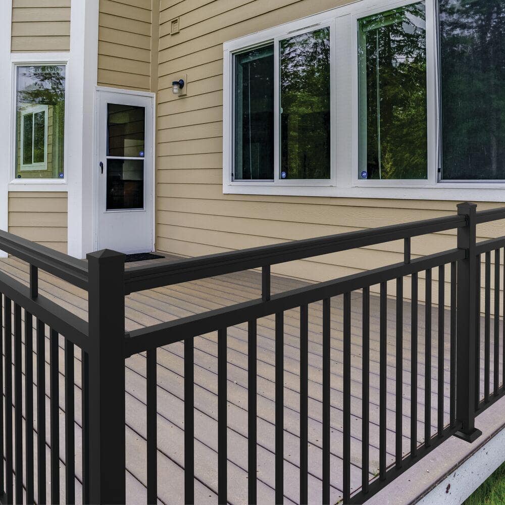 Barrette Outdoor Living VersaRail Aluminum 6 ft. Triple Rail Topper Matte Black