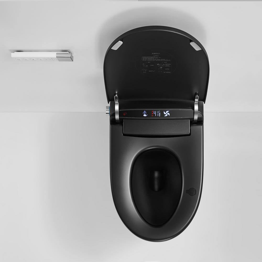 Boosicavelly Elongated Bidet Toilet 1.28 GPF Matte Black with Heated, Deodorizing, Soft Close