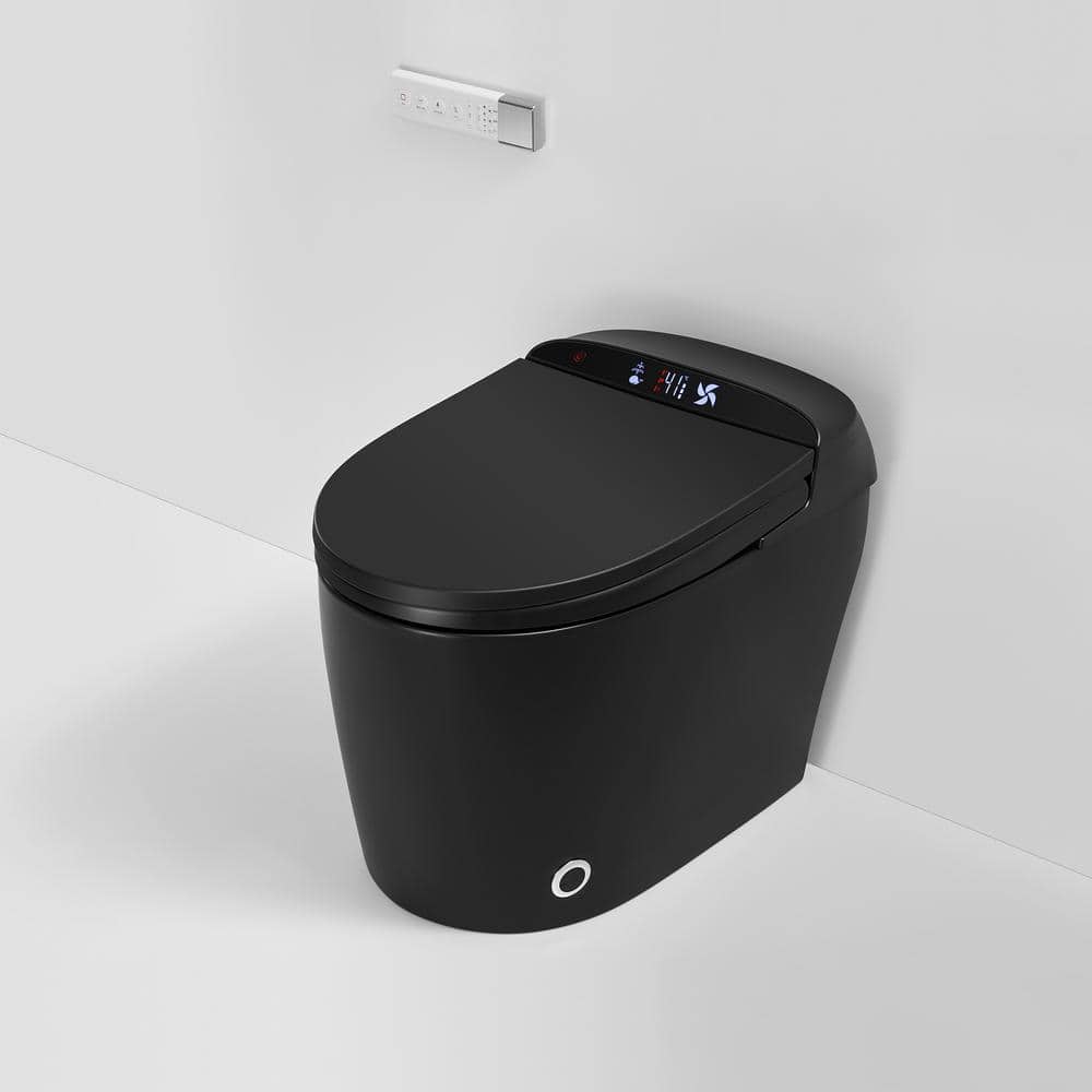 Boosicavelly Elongated Bidet Toilet 1.28 GPF Matte Black with Heated, Deodorizing, Soft Close