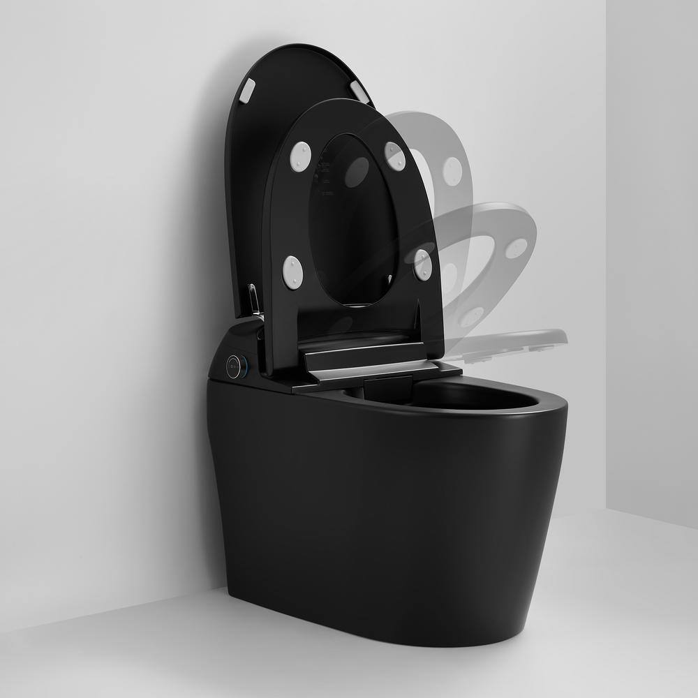 Boosicavelly Elongated Bidet Toilet 1.28 GPF Matte Black with Heated, Deodorizing, Soft Close
