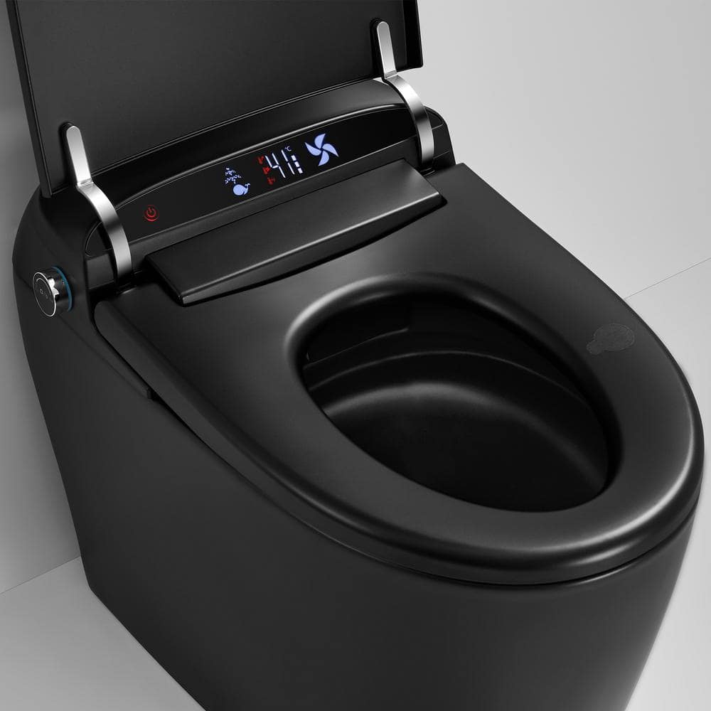 Boosicavelly Elongated Bidet Toilet 1.28 GPF Matte Black with Heated, Deodorizing, Soft Close